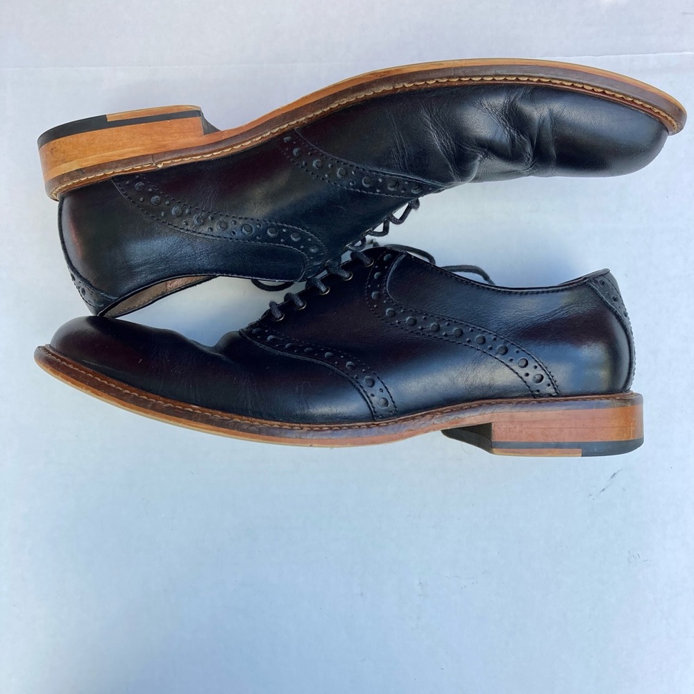 ASTON GREY Mens Black Leather Oxford Shoes Size 8.5 - Picture 3 of 11